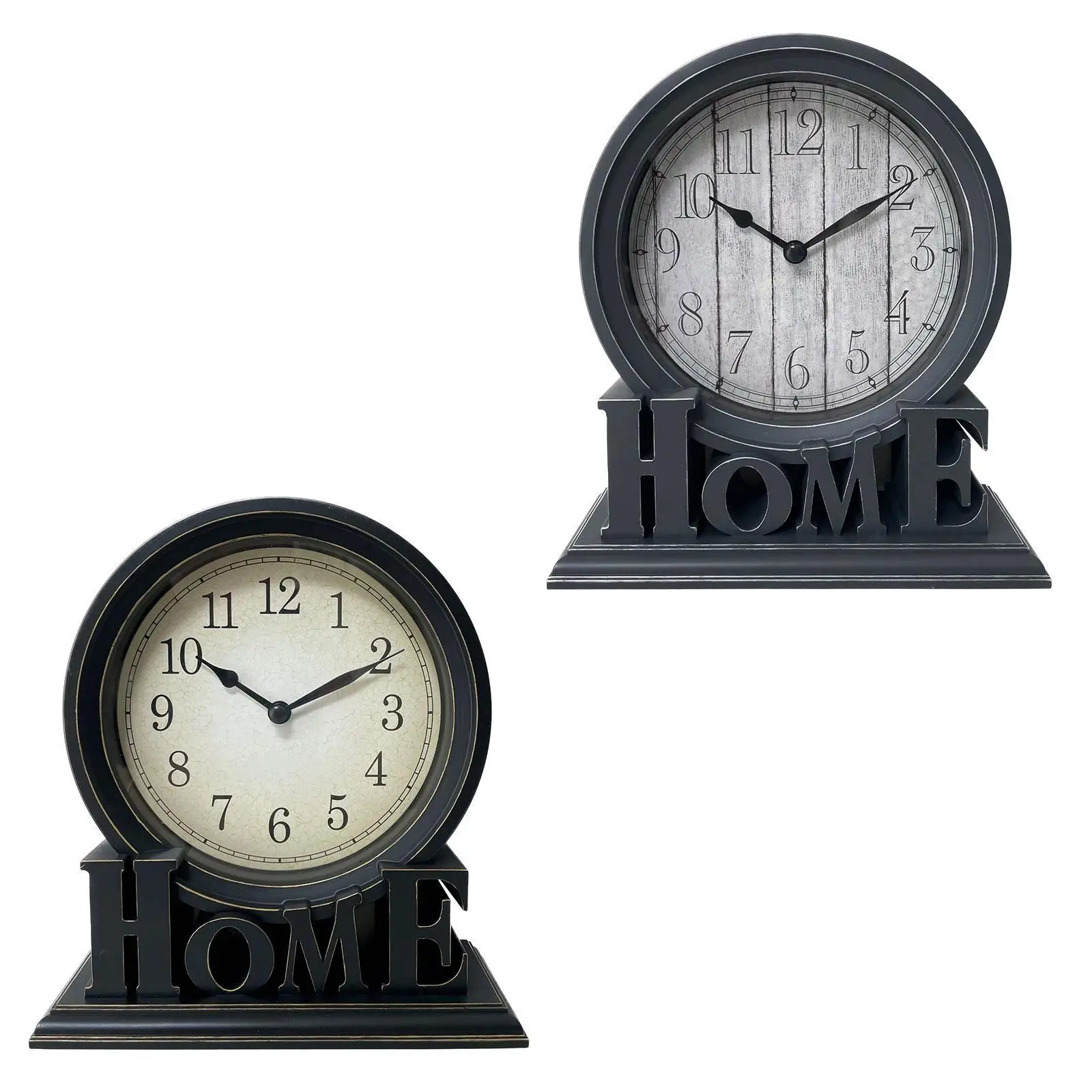 ساعة مكتب كلاسيكية غير موقوتة مزخرفة صامتة تناظرية ساعة طاولة ريترو لسطح المكتب وطاولة غرفة النوم الداخلية سهلة القراءة