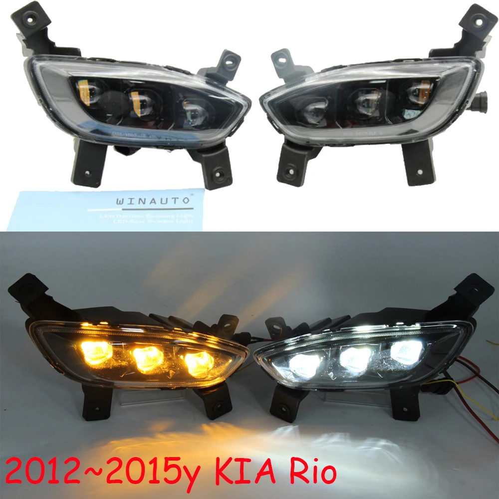 

car styling rio headlight for KIA rio daytime light 2012~2015y DRL car accessories LED headlamp for KIA K2 fog light