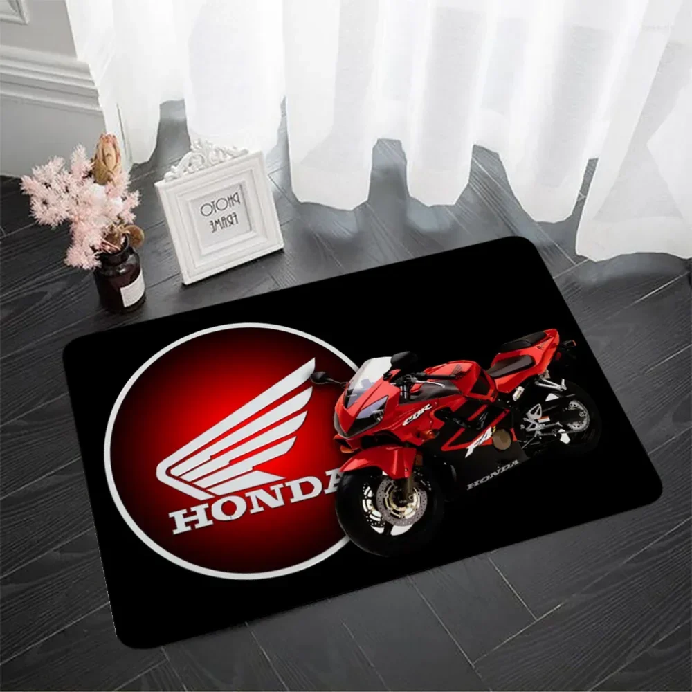 Foot Rug honda Black Wing Motorcycles Bath Mat Rug for Bedroom Mats Custom Kitchen Carpet Entrance Doormat Room Rugs Home Prayer