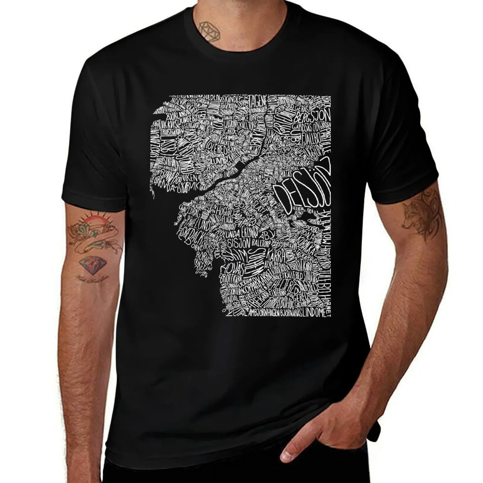 

Typographic Map of Gothenburg (Black) T-Shirt Anime t-shirt tops oversize t-shirts man boys whites mens big and tall t shirts