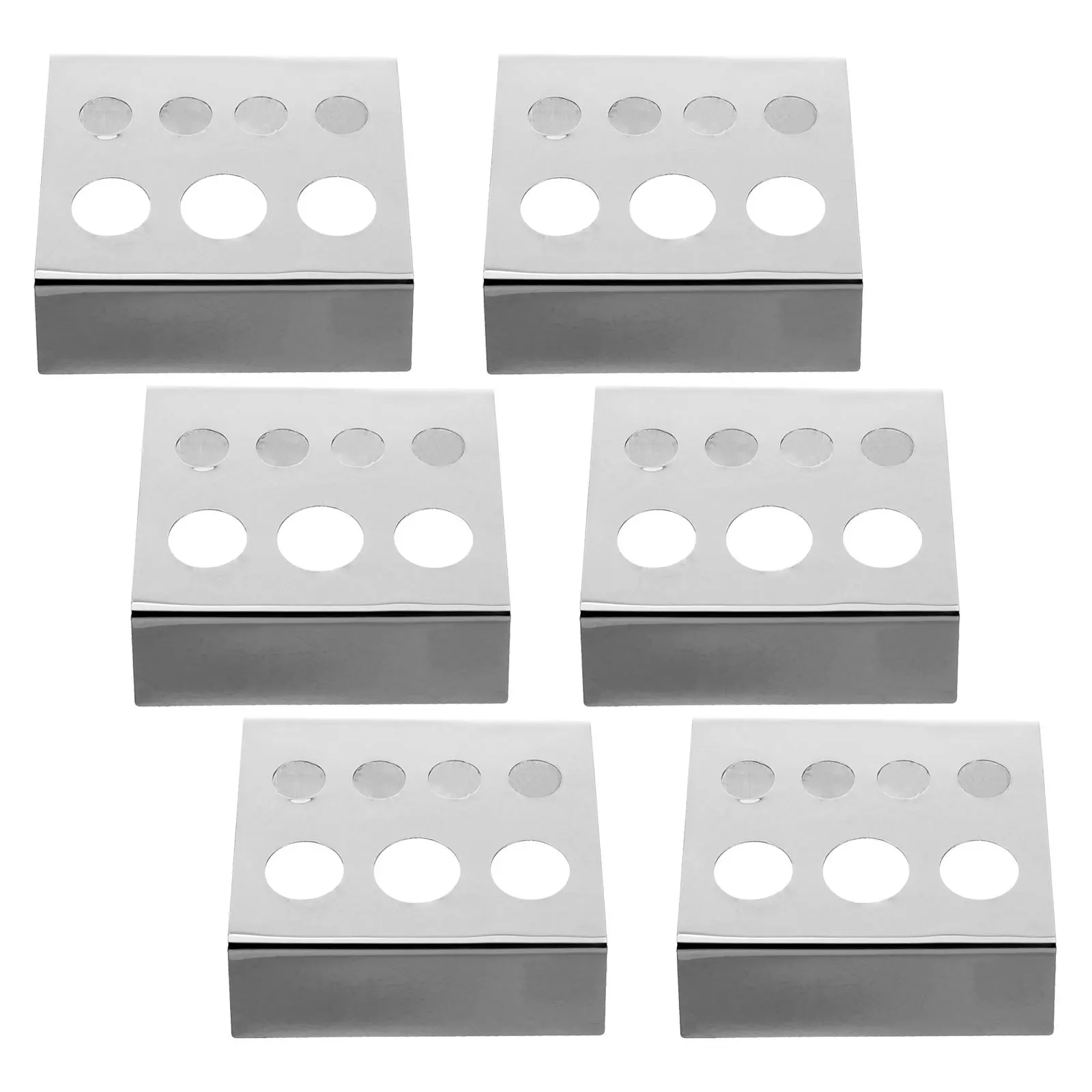 

6pcs Stainless Steel Tattoo Pigment Holder 7-Hole Cap Rack Durable Organizer For Color Mixing Professional Tattoo Ink Cups