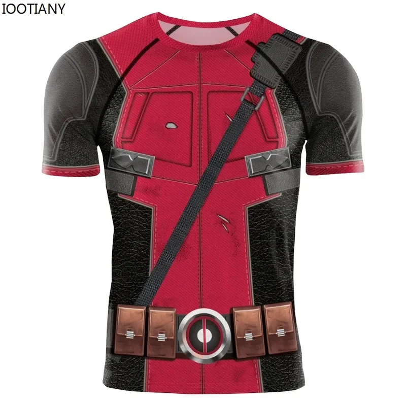 

ABC123Cosplay Men's Superhero Armor Print Top Anime Cosplay Costume Fitness Sports Summer Shirts Workout Tops3'd,5;h.9/