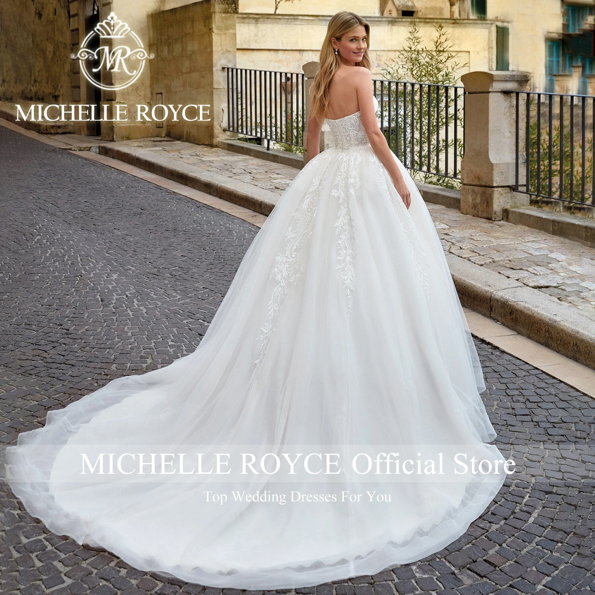 Michelle Royce vestido De baile Vestidos De Novia para mujer Sexy Sweetheart bordado Organza exquisito vestido De Novia Vestidos De Novia