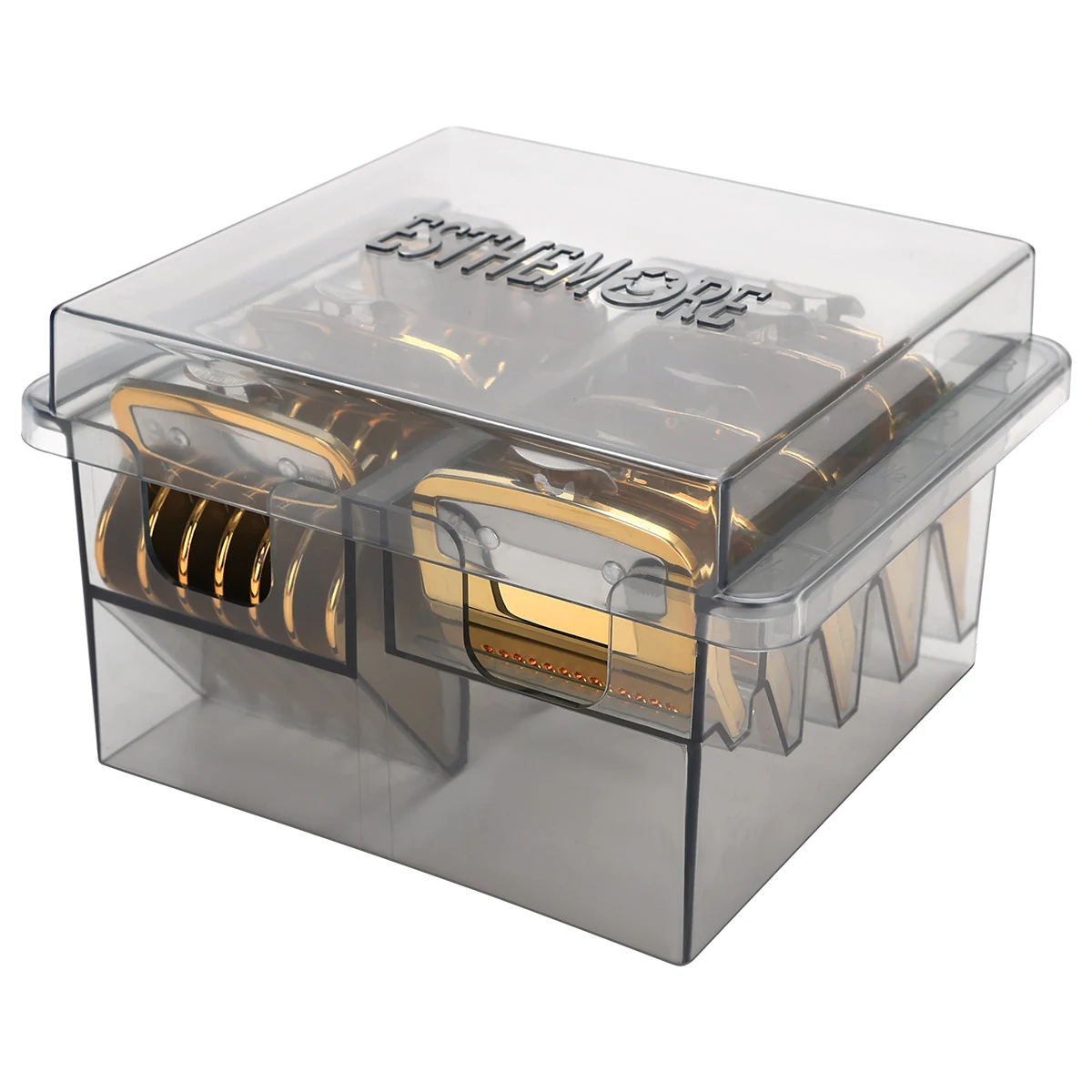 

Universal Hair Clipper Storage Box with Limit Guide Comb Barber Hair Styling Tool Kit Accessory for Professional Barbers