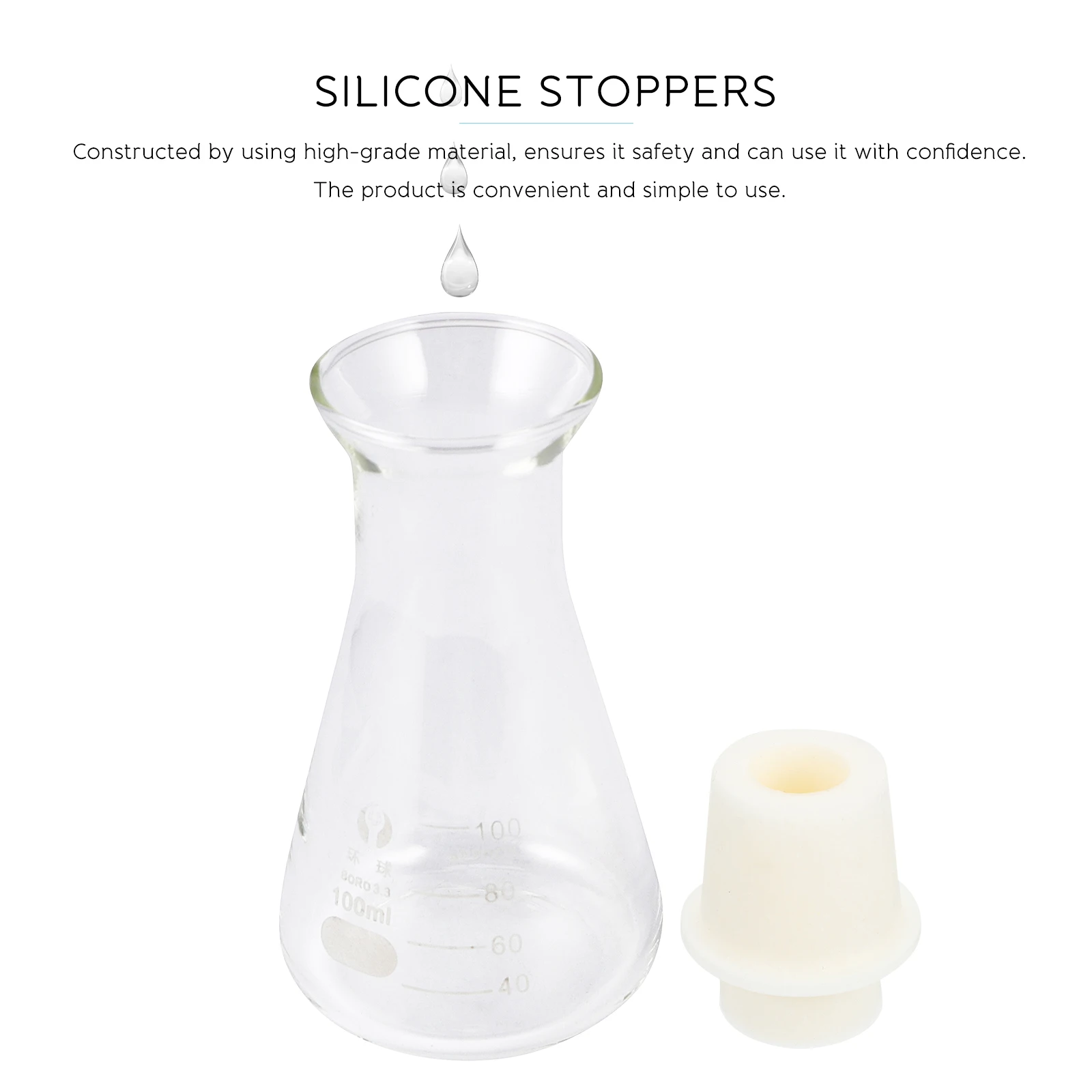 

5pcs Triangle Flask Stopper Silicone Erlenmeyer Conical Test Tube Stoppers Lab Bottle Experiment Accessories White Sealer
