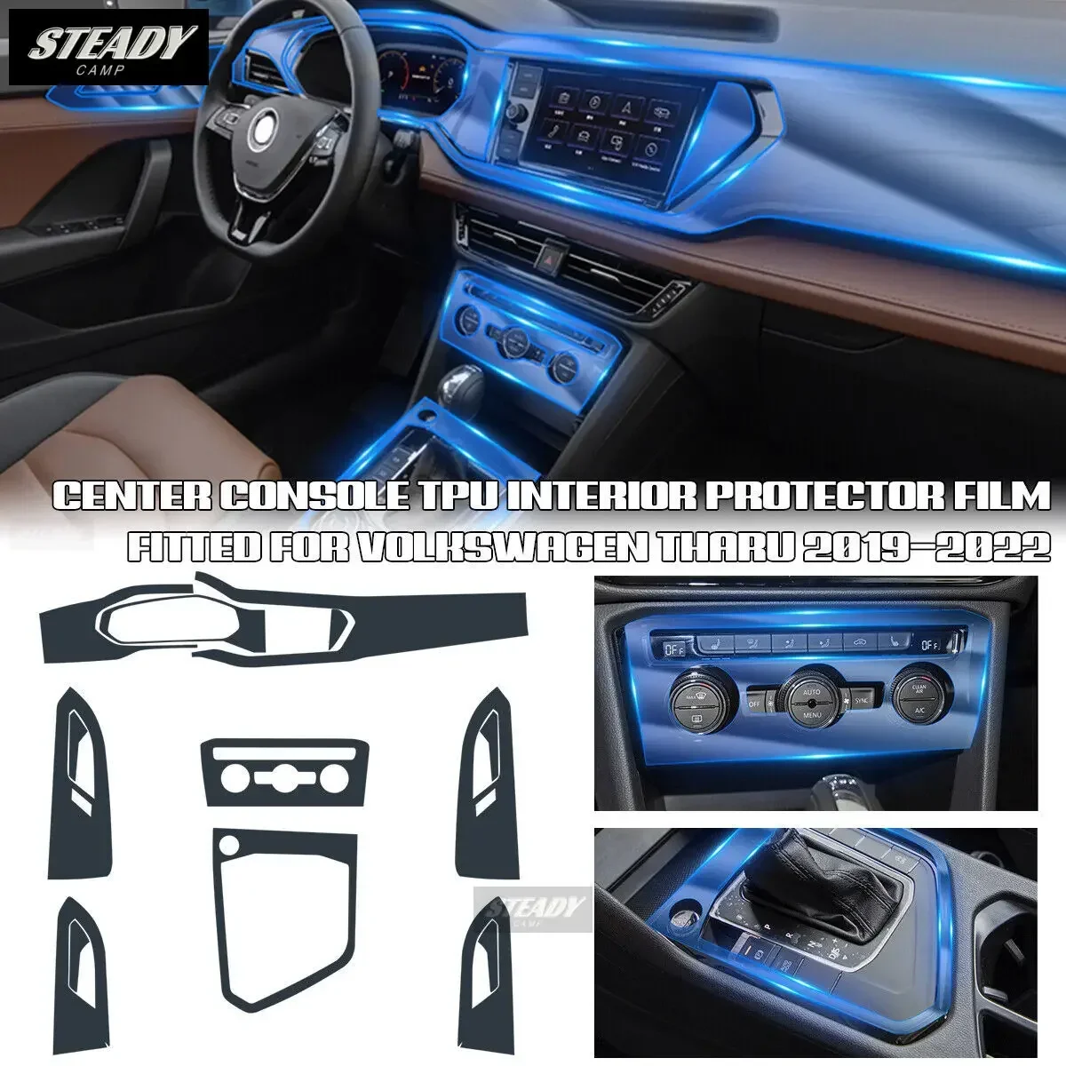 

Car Interior Center Console Transparent TPU Protective Film Anti-scratch Accessories For Volkswagen Tarek Tharu 2021 2022 2023