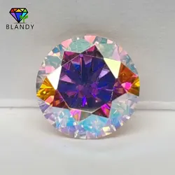 High Quality #04 Fantasy Yellow Moissanites Stone 3.0--11mm Round Brilliant Cut AB Color Moissanite diamond For Jewelry Making