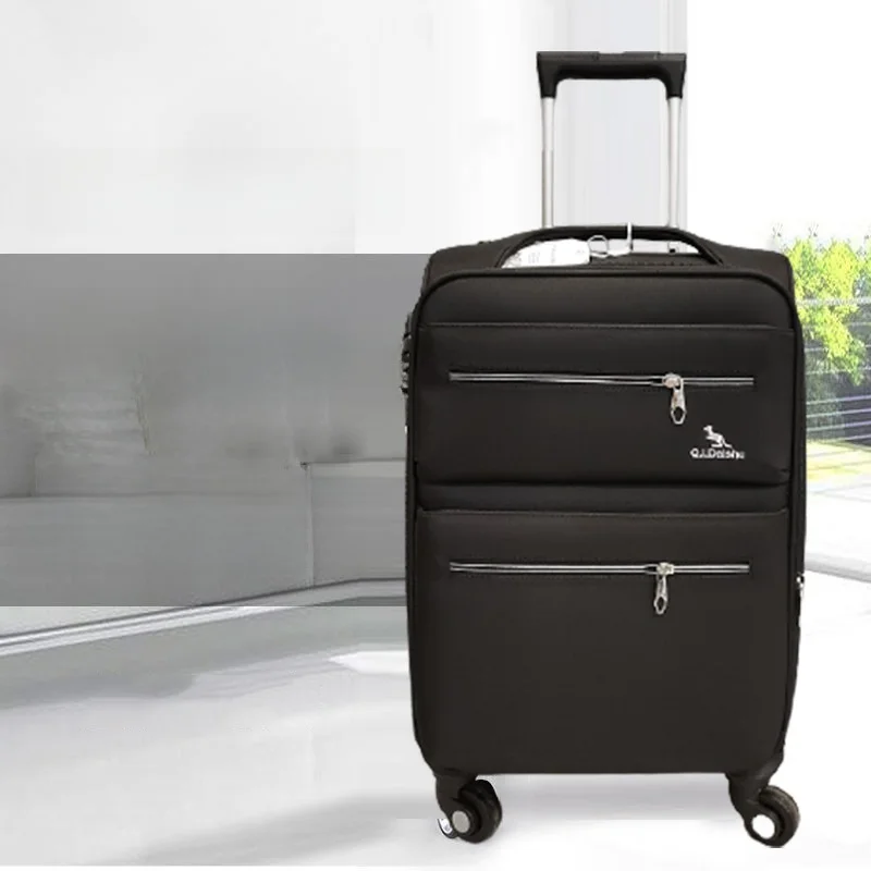 Maleta de cabina informal grande, bolso de viaje de tela de buey con cierre de cremallera Lo y teléfono móvil, novedad de 2025