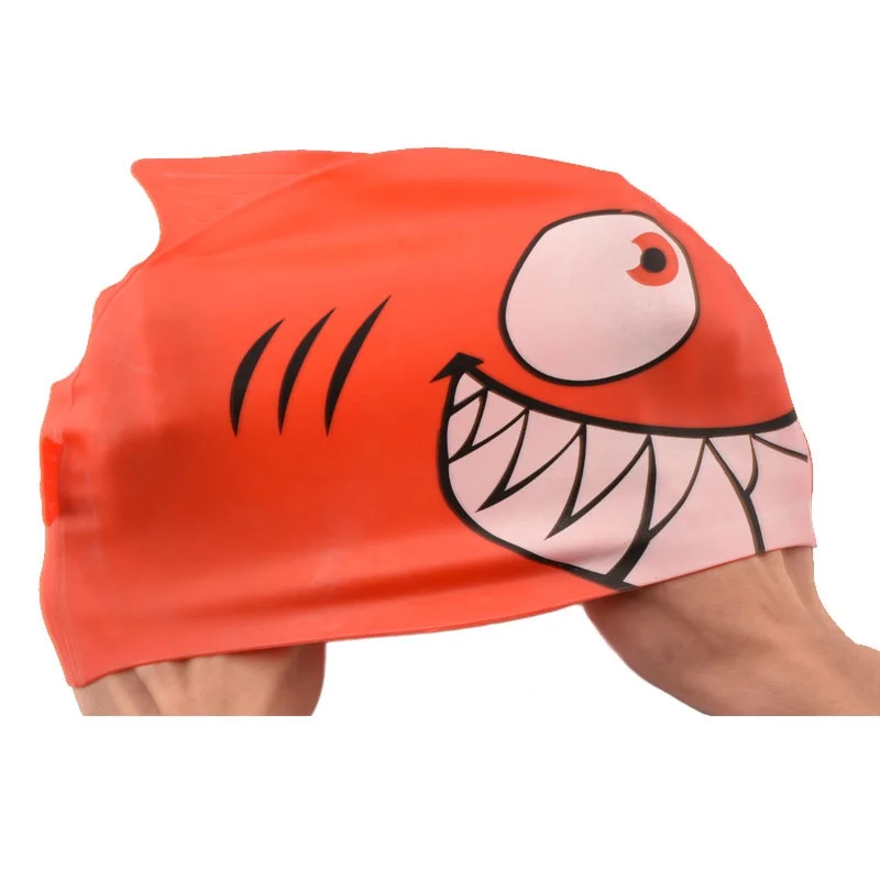 Silicone Shark Swimming Cap Children's Cartoon Cute Swimming Cap Waterproof Non Slip Children's Fish Shaped Swimming Cap