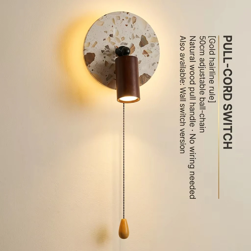 Extremely simple style bedroom wall lamp, Nordic modern translucent stone living room background decoration lamp, study bedside