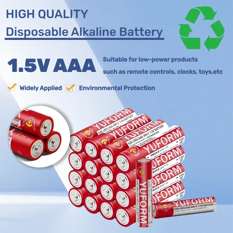 

AAA Battery 1.5V Alkaline for Remote Control, Toy, Game Controller, Keyboard, Mouse, Clock, Flashlight, Shaver, Office, Home
