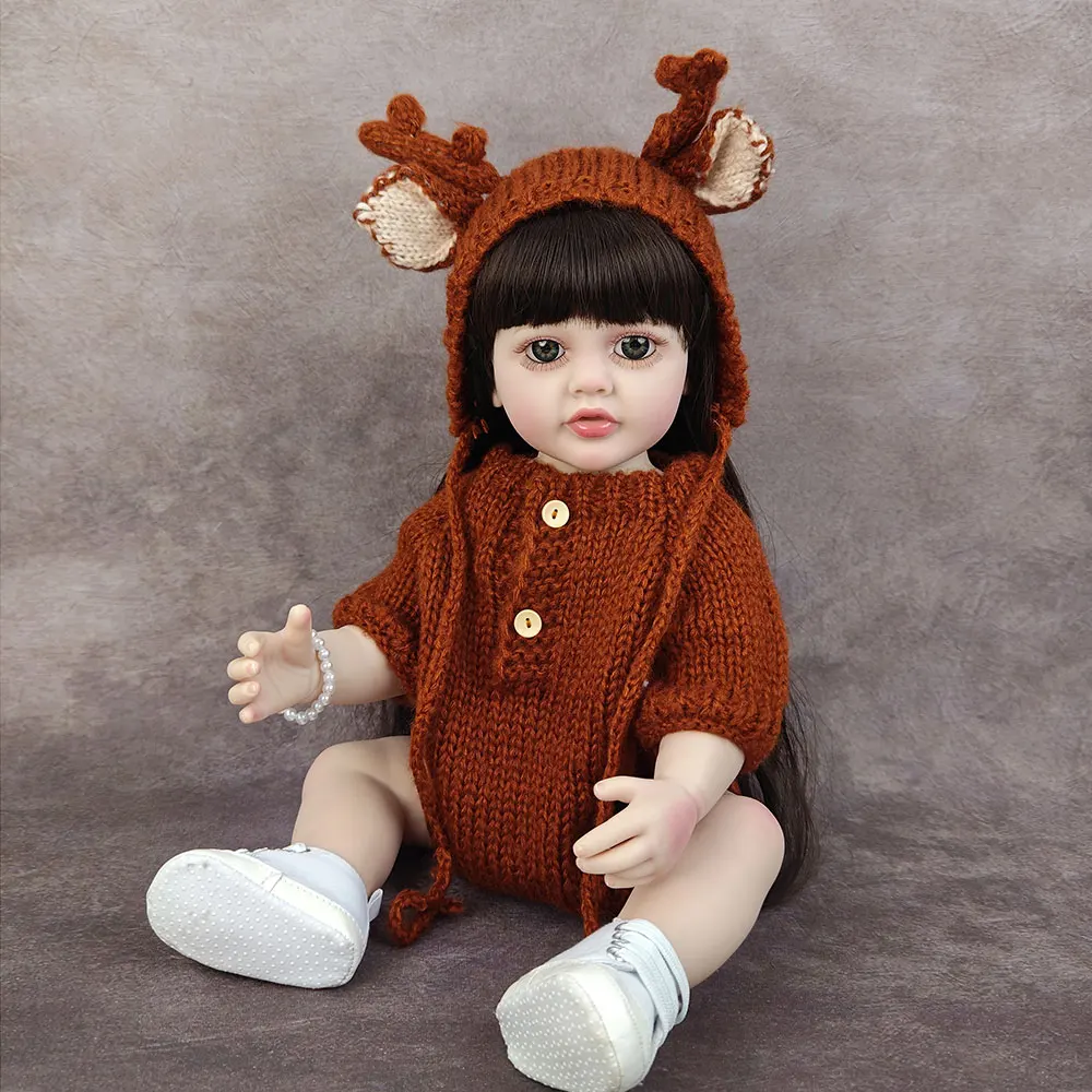 22 นิ้ว 55 ซม.Handmade Full Soft Viny Reborn ตุ๊กตาเด็กแต่งตัวของเล่นเด็กวัยหัดเดินน่ารักเจ้าหญิงวันเกิดคริสต์มาสของขวัญ