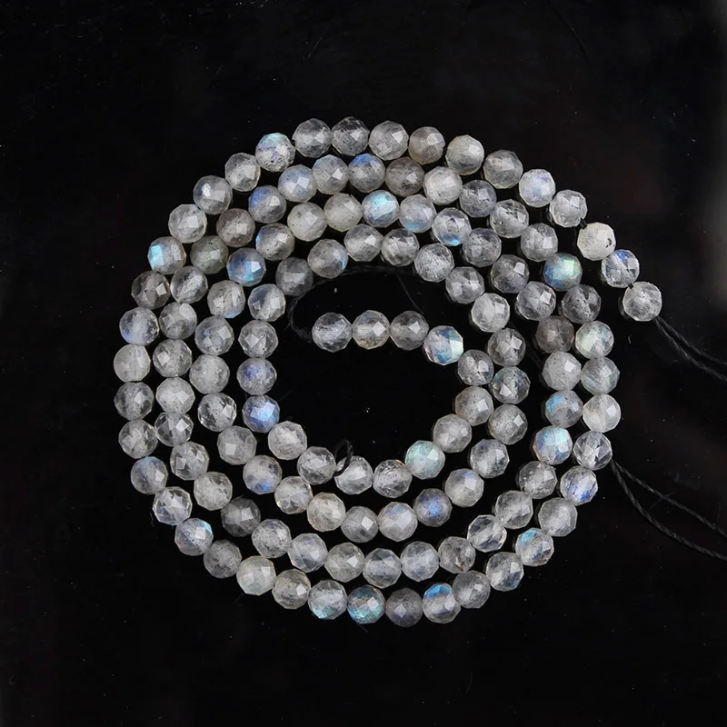 AAA Natural Stone Gray Labradorite Beads Faceted Labradorite Loose Beads 2 3 4 5 6 8mm For Bracelet Necklace Jewelry Making