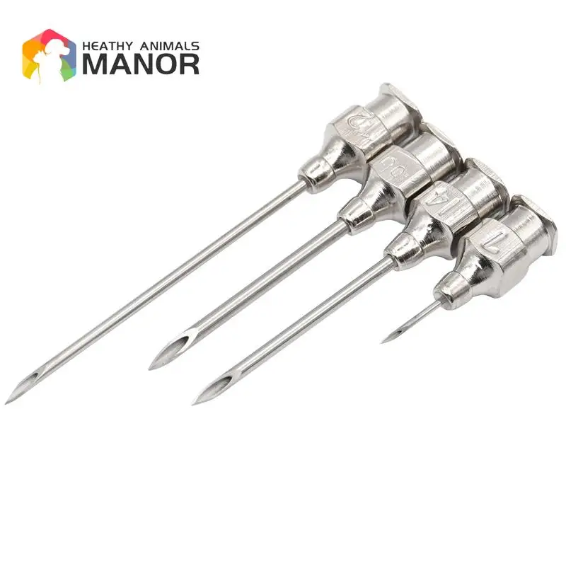 10Pcs Stainless Steel Veterinary Needle Syringe Needle Dispensing Needles Laboratory Sampling Needle Livestock Accessories