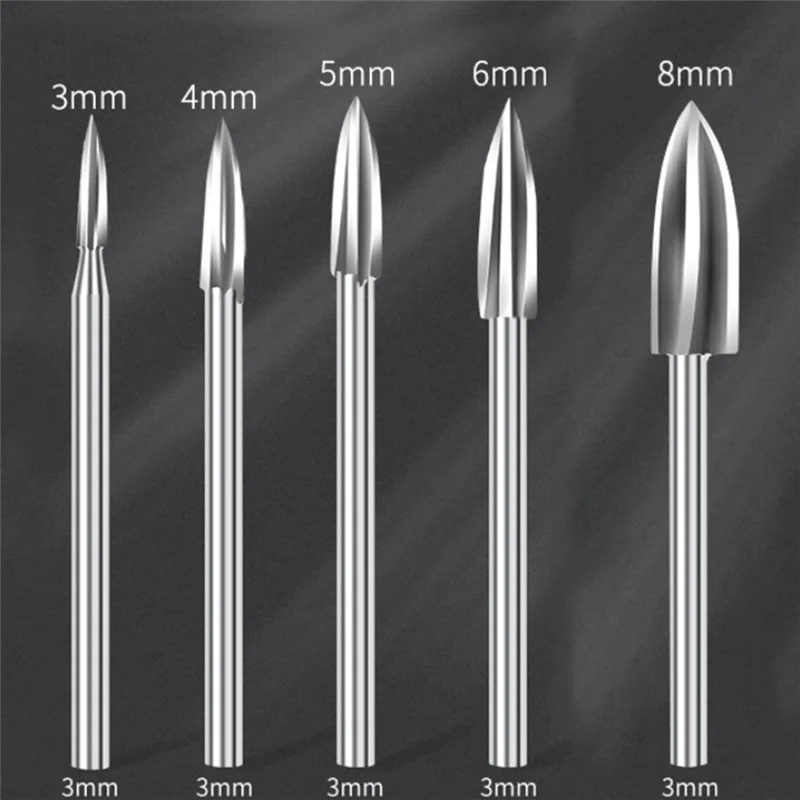 THIVN-Engraving Drill Bit Set Three-Edged Sharp Knife Bur Removal Precision Carving Woodworking Grinding Andtrimming Carving Too