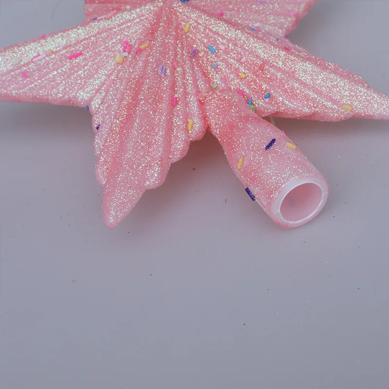 شجرة عيد الميلاد أعلى نجمة زخرفة الوردي الأبيض شجرة عيد الميلاد ستار زينة للمنزل شجرة عيد الميلاد توبر رائعة حفلة عيد الميلاد