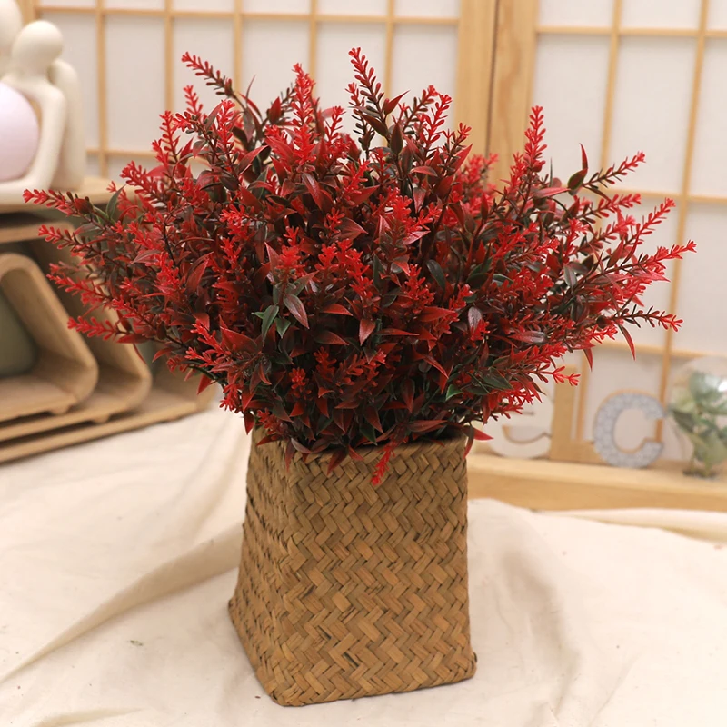 3pcs Autumn Lavender Artificial Flower Plastic Bouquet For Wedding Christmas Home Decoration Bride Decor Fake Flower Arrangement