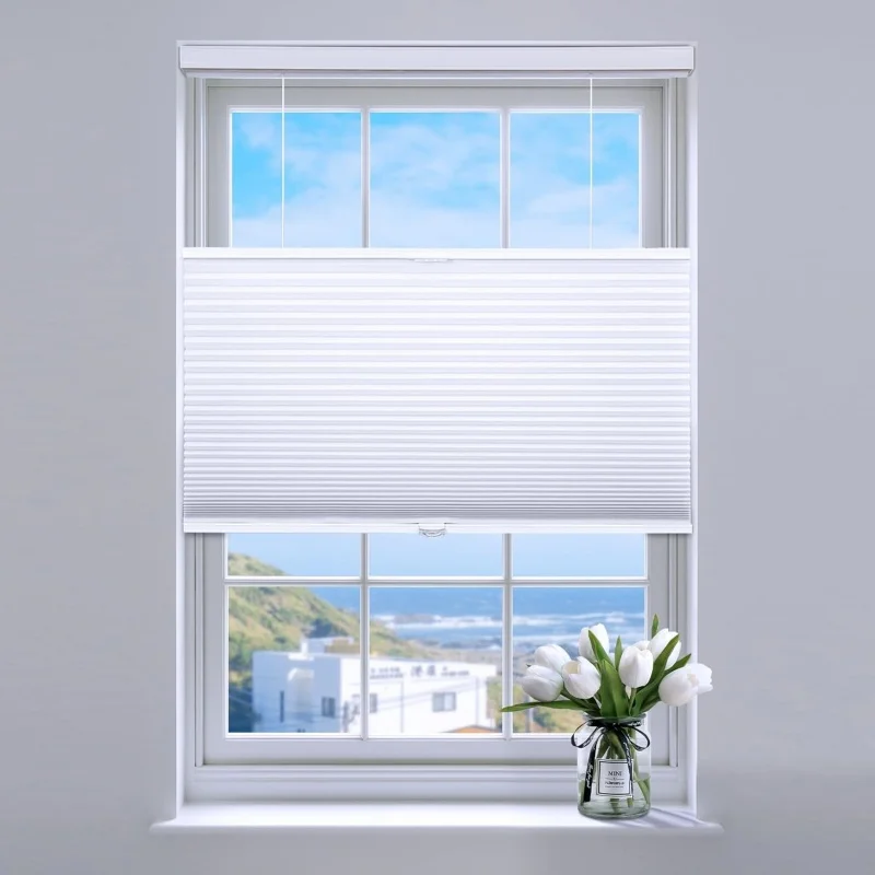 High Quality 100% Blackout Fabric Smart Top Down And Bottom Up Cordless Blackout Cellular Shades Honeycomb Blinds For Window