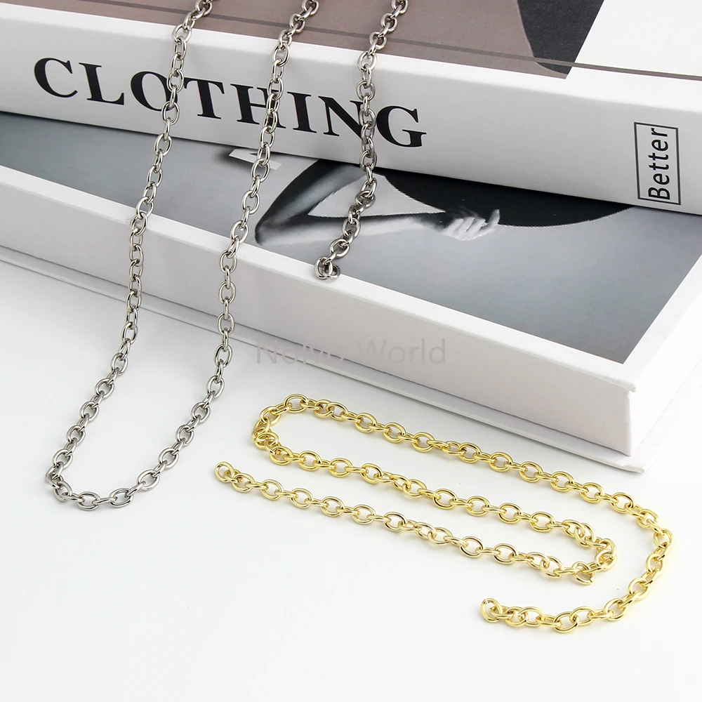 4/10/30meters 5mm Small Iron Round Shape Chain For Purse Strap Link Chain Underarm Shoulder Punk Hiphop Party Gift Accessories