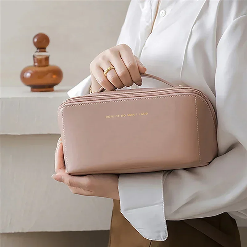 Borsa per il trucco borsa portatile per la bellezza e la cura della pelle di grande capacità pochette impermeabile ad alto livello di aspetto