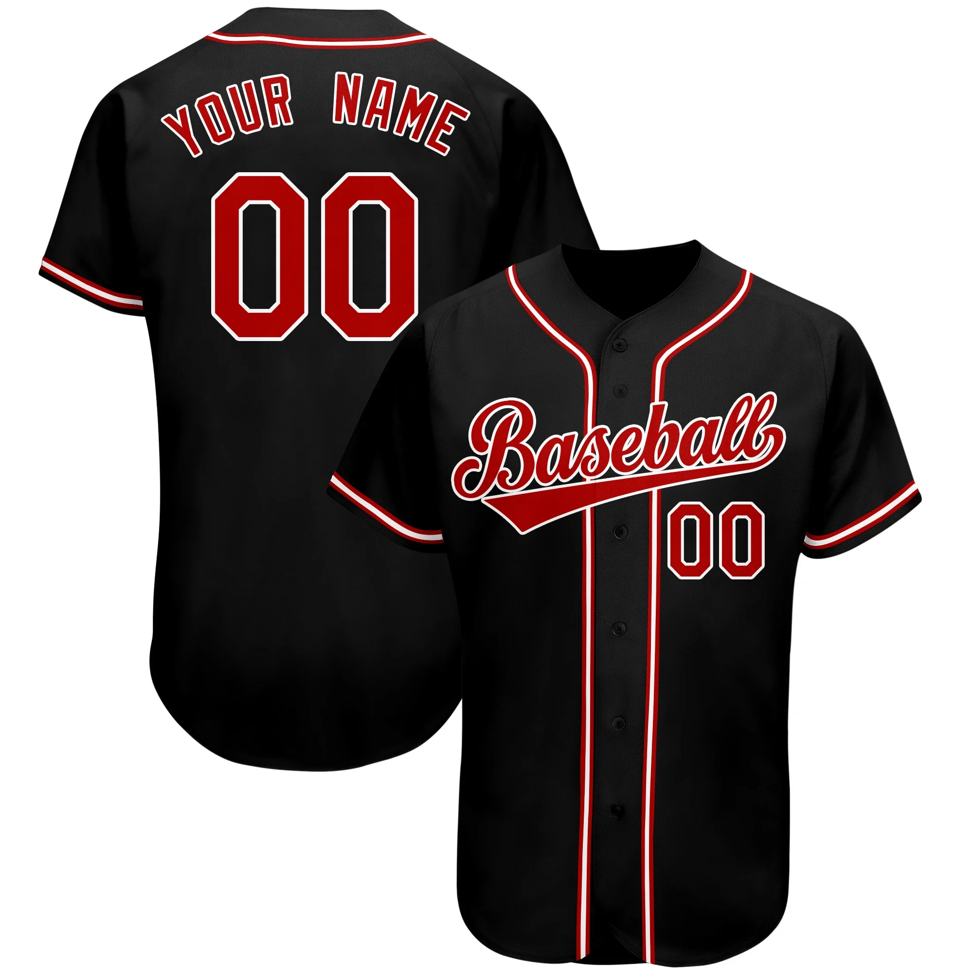 

Top Quality Classic Baseball Shirt Custom Design Print Team Name Number Baseball Jersey Short Sleeve Button T Shirt for Men/Kids