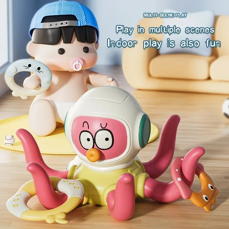 

Octopus Ring Toss Bath Toy - Floating Water Game with Spinning Tentacles, Safe & Fun for Baby Bathtime