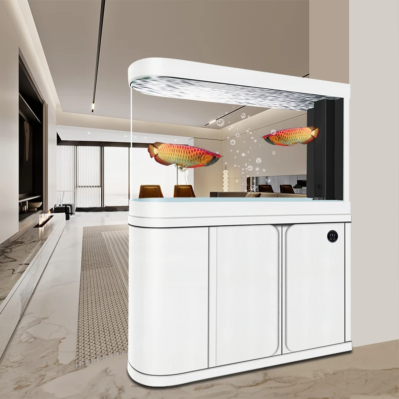 Bullet fish tank living room large double-sided screen bottom