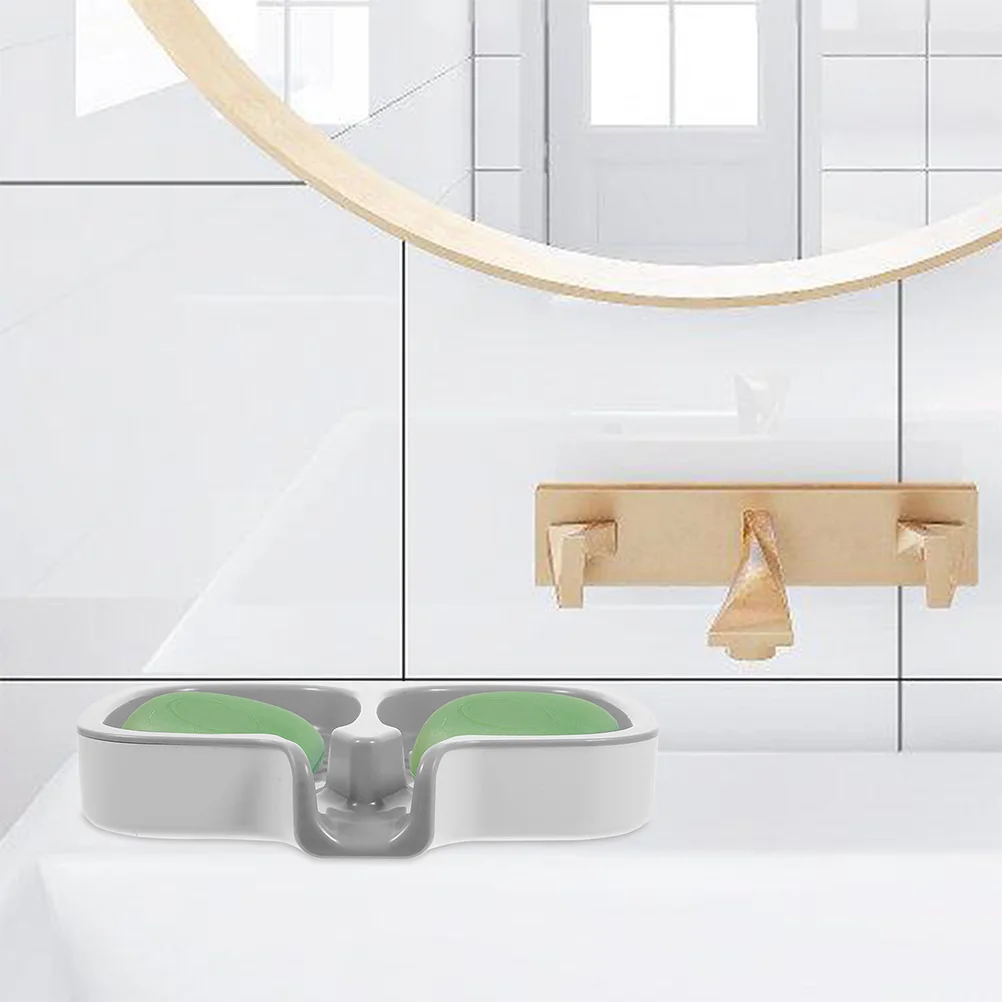 

2Pcs Soap Drying Holder Lightweight Plastic Material Bathroom Kitchen Sink Organizer Simple Stylish Soap Draining Dish