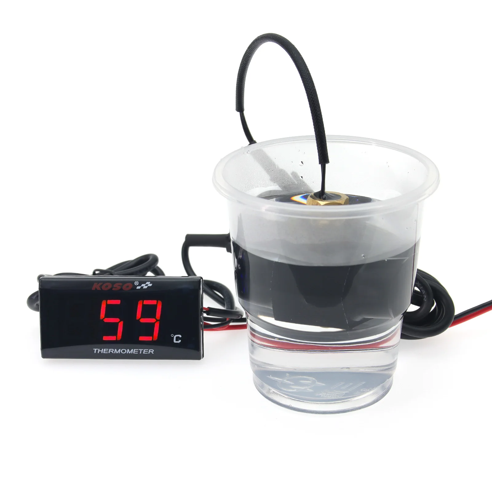 Motorrad-Wassertemperaturanzeige für Koso Temperatursensor Mini Temp Meter für XMAX 300 CB400 MT 07 09 Sensor Scooter Racing – Detail 5