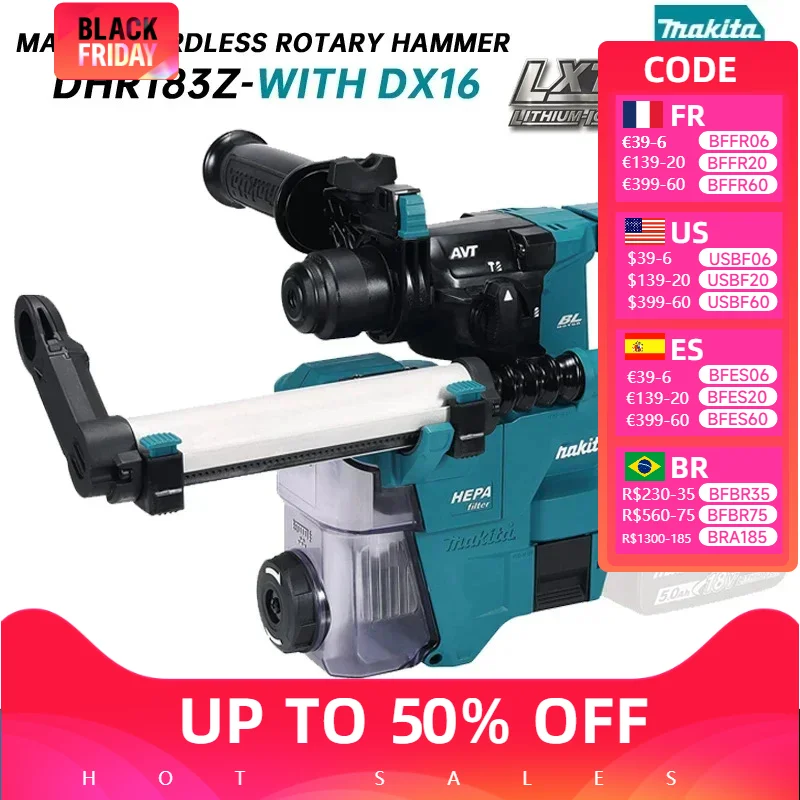 Беспроводной вращающийся молоток Makita DHR183, 18 в, литиевые электроинструменты, многофункциональная литиевая фотоэлектрическая дрель DHR183Z