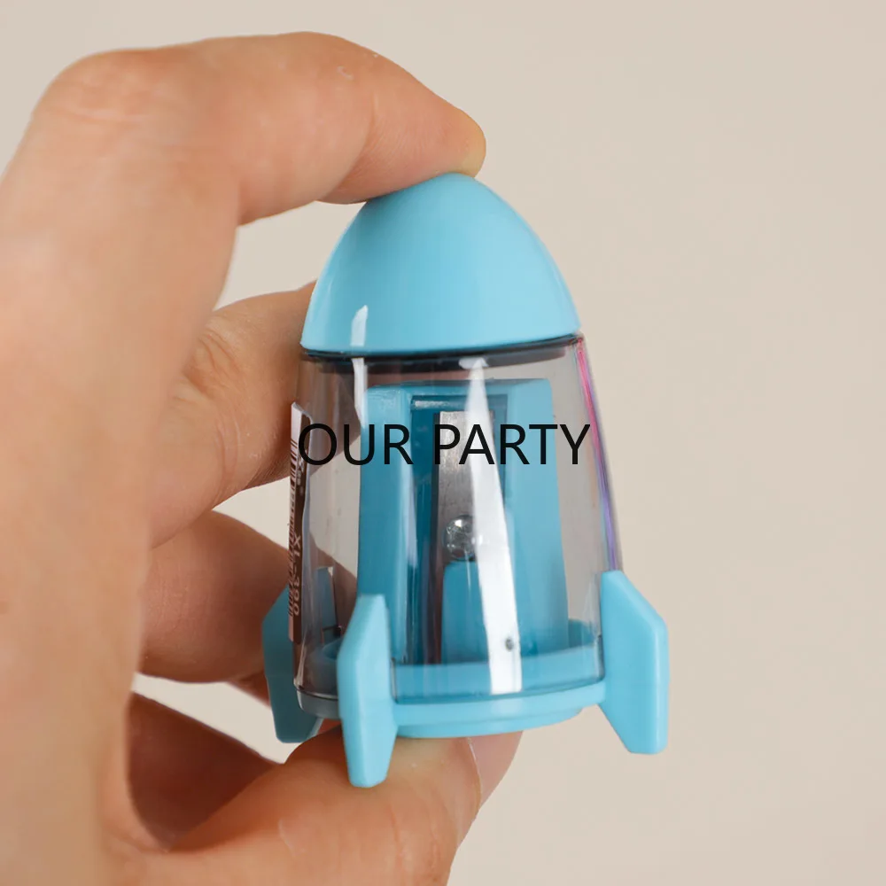 10Pcs Mini Rocket Spaceship Shape Pencil Sharpener Gift for Kids Birthday Party Favors Back To School Stationery Gift Goodie Bag