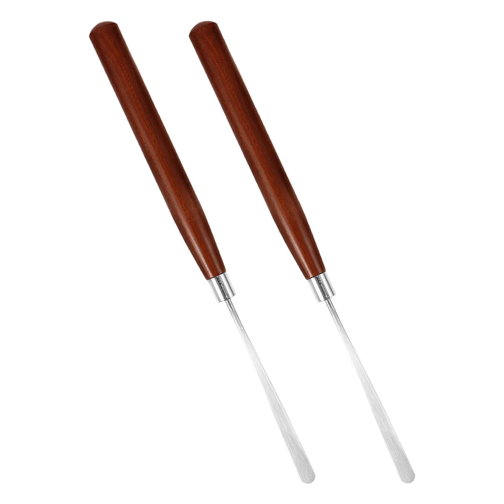 2 Pcs Nail Glue Stick Stir Sticks Polish Gel Mixing Makeup Mixer Tool Plate Wood Remover Manicure Palette