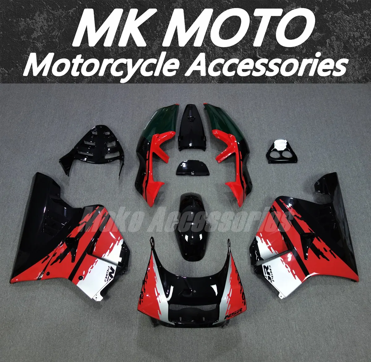 

Moke moto Motorcycle Fairings Kit Fit For NSR250 PGM3 P3 MC21 Bodywork Set High Quality Abs Injection Sliver Black Green