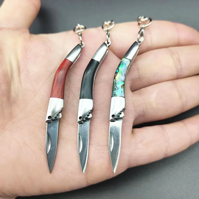 Stainless Steel Sharp Shrimp-shaped Mini Key Chain Knife Outdoor Camping Portable Pendant Express Folding Knife Pocket Keychain