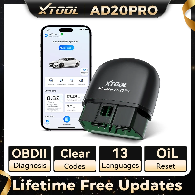

XTOOL AD20PRO OBD2 сканер беспроводной считыватель кодов четкий код для iPhone и Android тест аккумулятора автомобильный диагностический инструмент бесплатное обновление