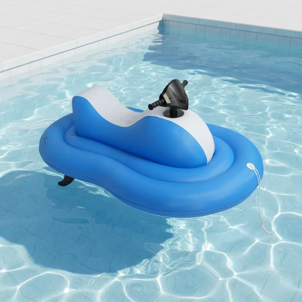 New Inflatable Electric Floating Mat with Built-in Dual Propellers for Outdoor Pools and Water Recreation Sports Motorboat