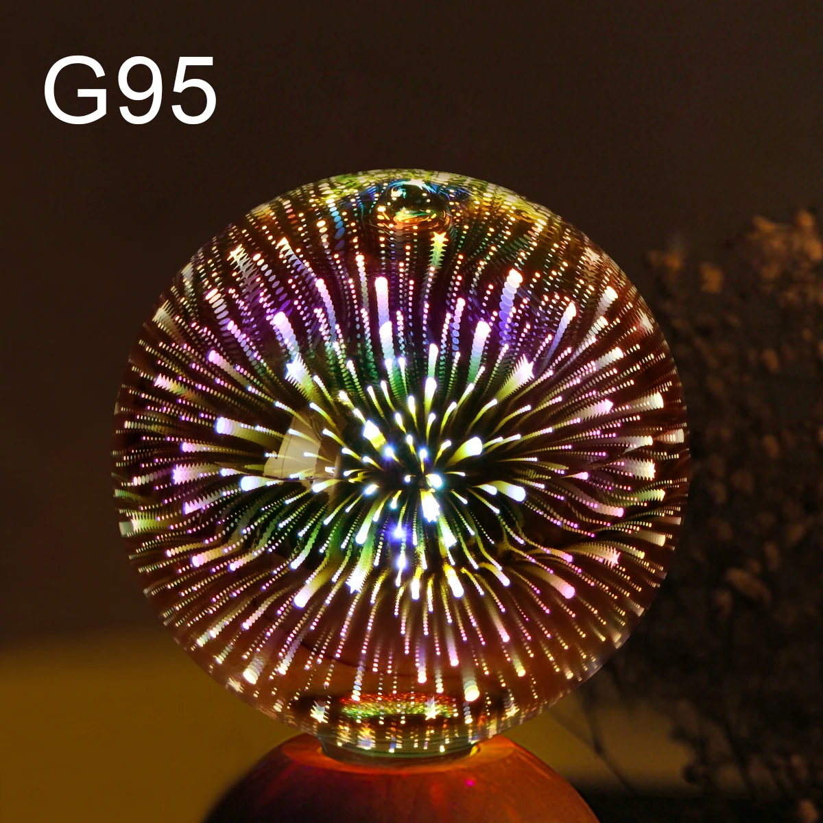 3D Vuurwerk Effect Vintage LED Gloeilampen Retro Edison Lamp E27 AC110V-220V Vakantie Decoratie Gloeilamp G80 G125