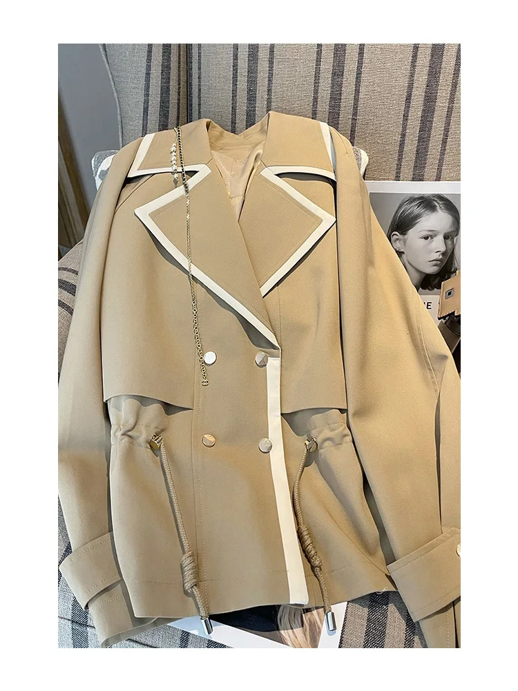 Blazer per le donne autunno 2022 oversize doppiopetto ufficiale abiti da donna colletto alla marinara giacche a maniche lunghe Mujer Vestido