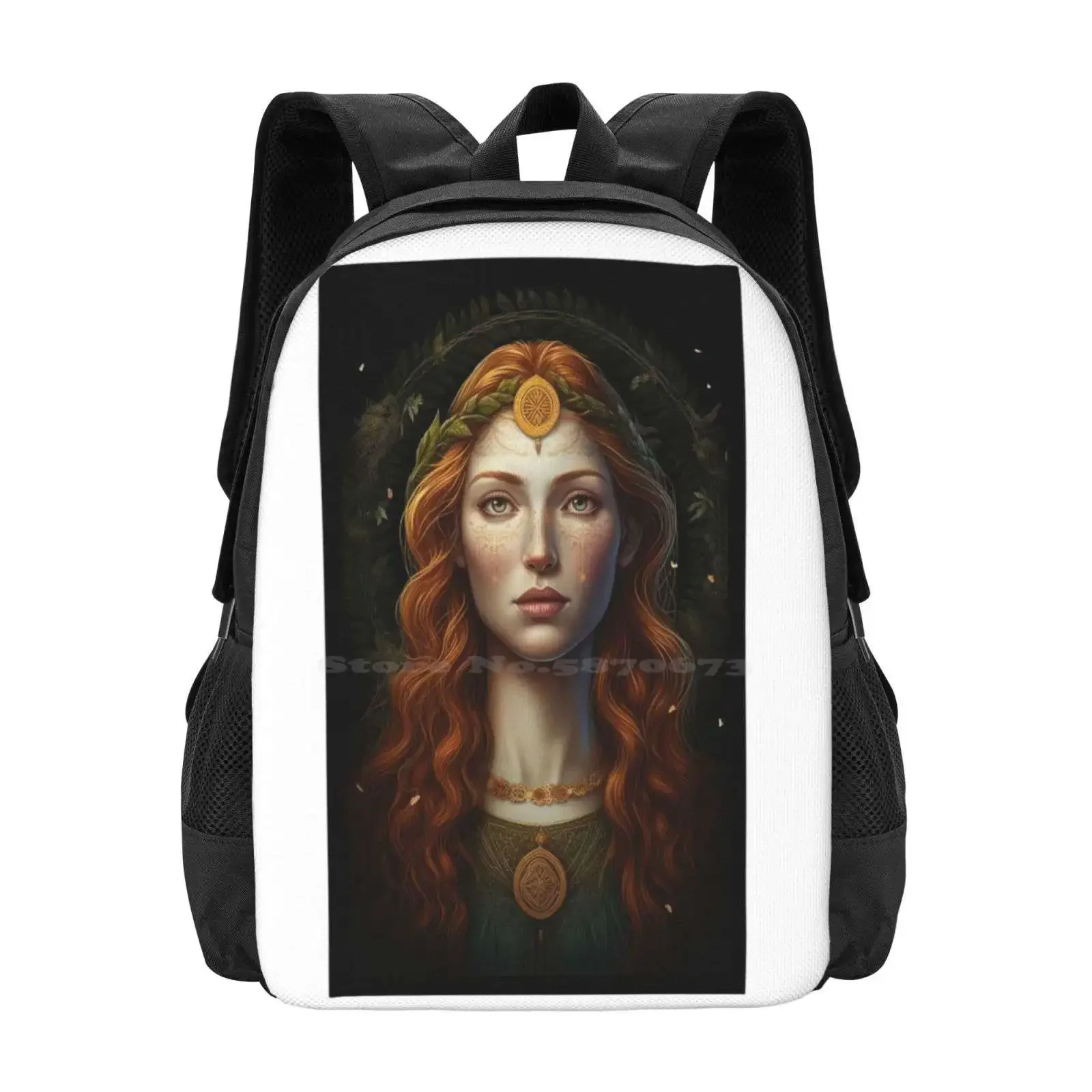 

Brigid Hot Sale Schoolbag Backpack Fashion Bags Brigid Mythology Goddess Of Wisdom Poetry And Healing Pagan Triple Goddess