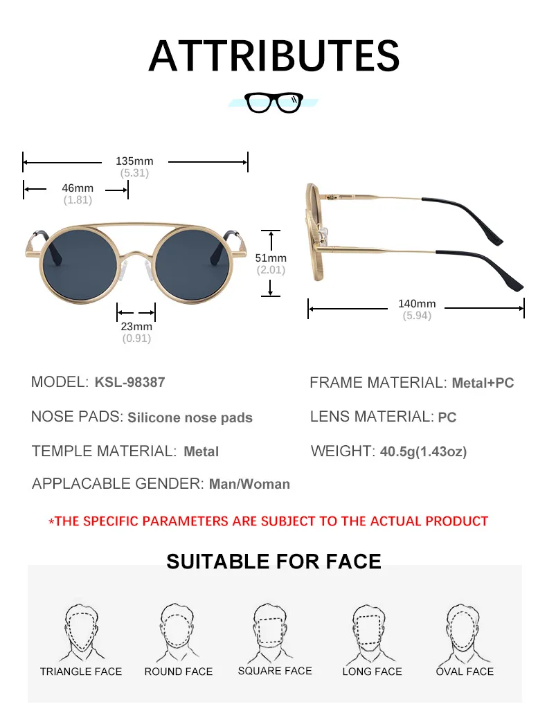 Kleine Runde Steampunk-Sonnenbrille für Herren 2026 Luxusmarke Klassische Doppelbalken-Sonnenbrille für Männer Punk-Fahrbrille Schattierungen – Detail 14