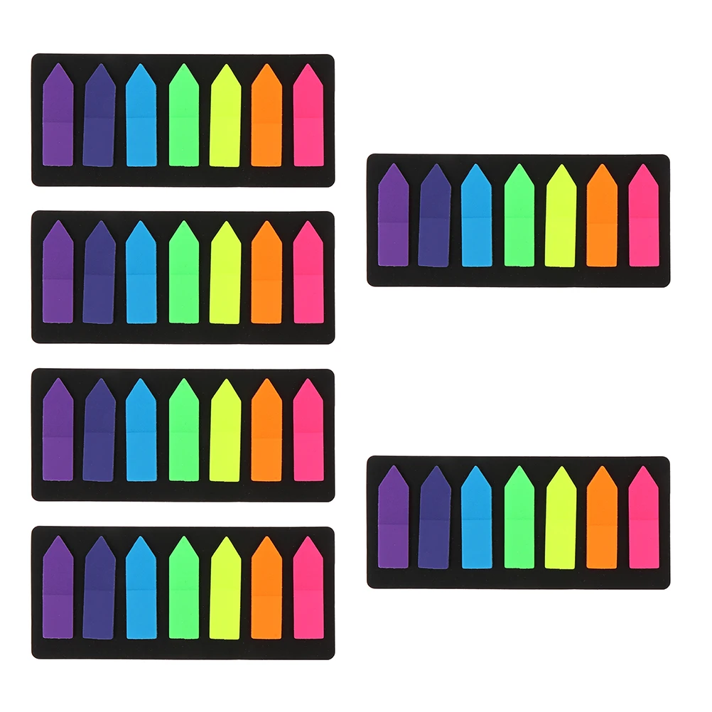 

6Sets Colorful Arrow Memo Stickers Writable Label Decals Sticky Notepads For Office Home Classification Book File Marking Notes
