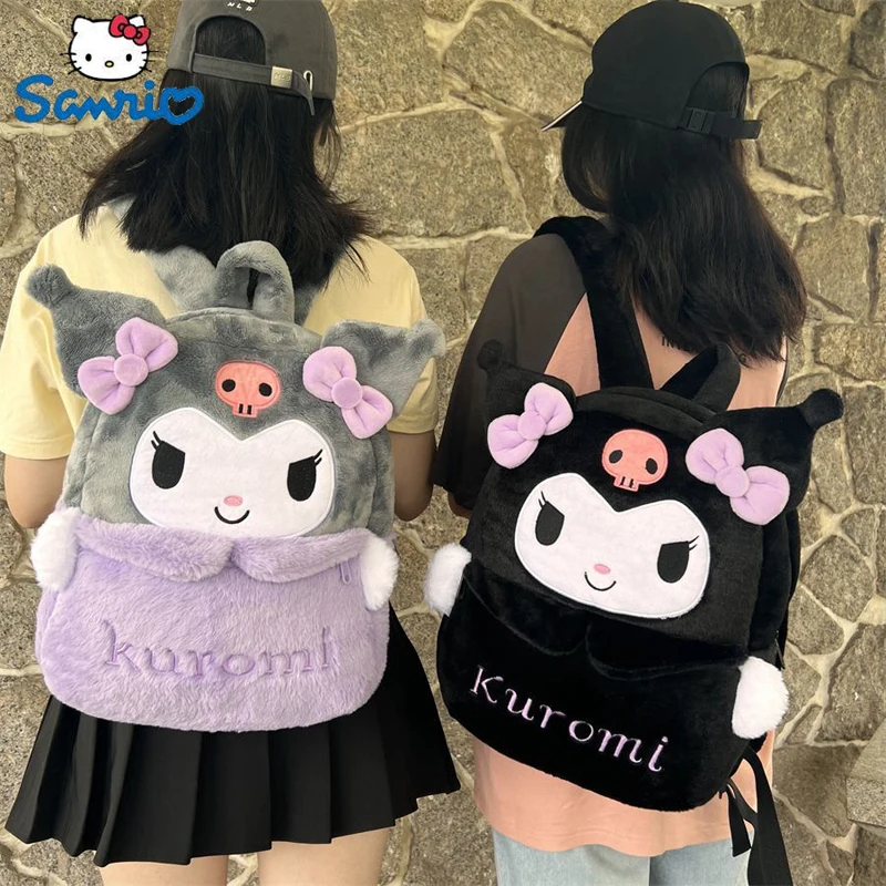 

Sanrio милый мультяшный плюшевый рюкзак Kuromi большой емкости Мелодия школьный рюкзак для девочек корейский рюкзак подарок для девочек