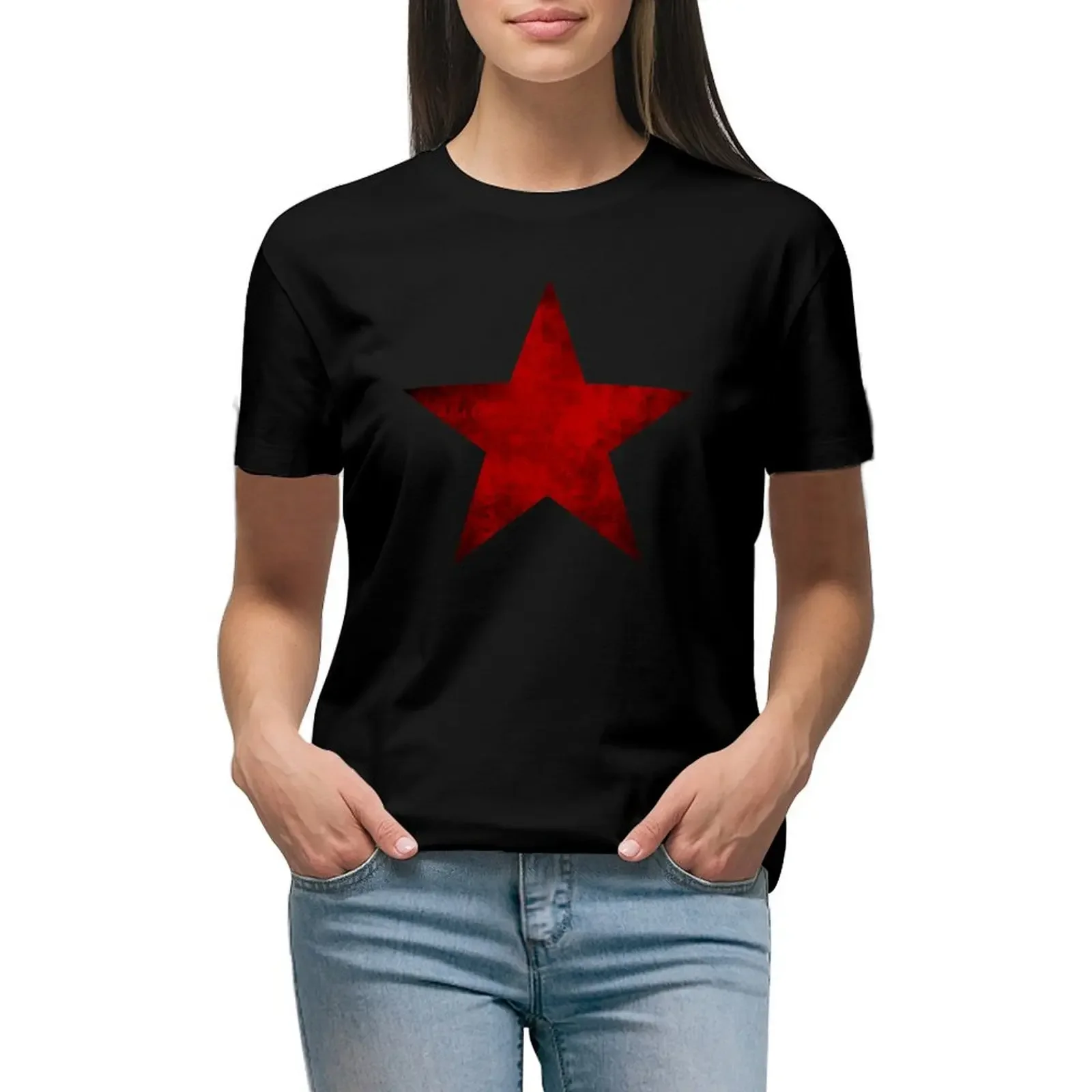 

Red Star of the Winter Soldier T-Shirt animal prinfor vintage clothes oversized t shirts for Women