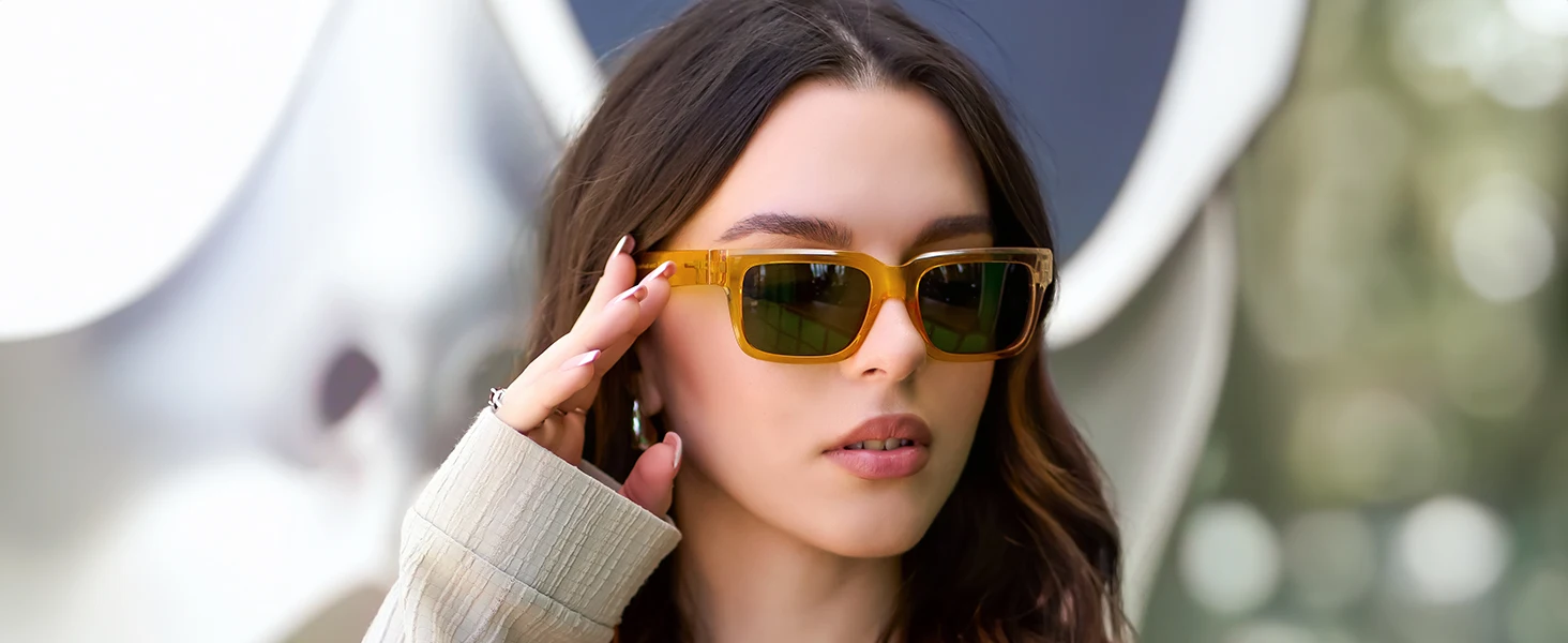 ZENOTTIC Modische rechteckige Sonnenbrille für Herren und Damen, polarisiert, UV400-Schutz, klassische, trendige Sonnenbrille zum Fahren – Detail 2