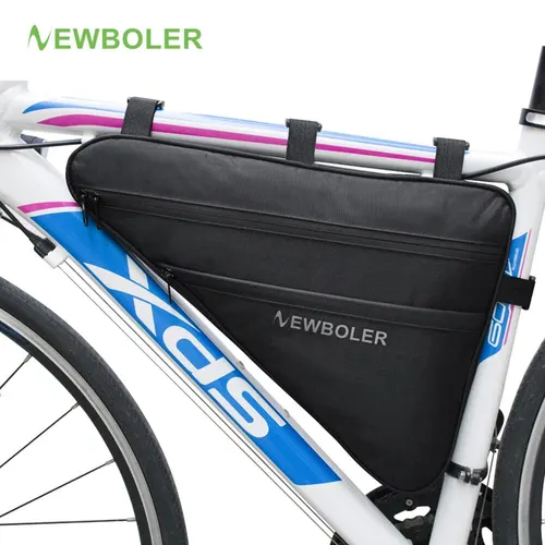 NEWBOLER-bolsa triangular grande para bicicleta, bolsa para tubo frontal de cuadro de bicicleta, bolsa impermeable para ciclismo, alforja, bolsa de herramientas para bicicleta eléctrica, accesorios