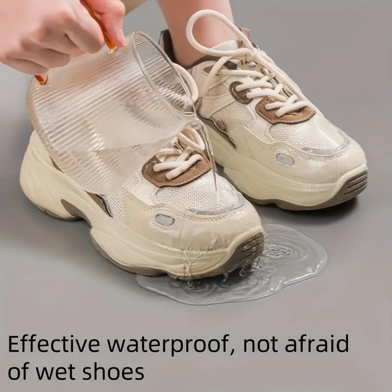 30/90 Stück Schuhzehen-Regenschutzfolien Transparente Schuhkopf-Fleckenentferner Verschleißfeste Schmutzresistente Wasserdichte Schuhaufkleber – Detail 4