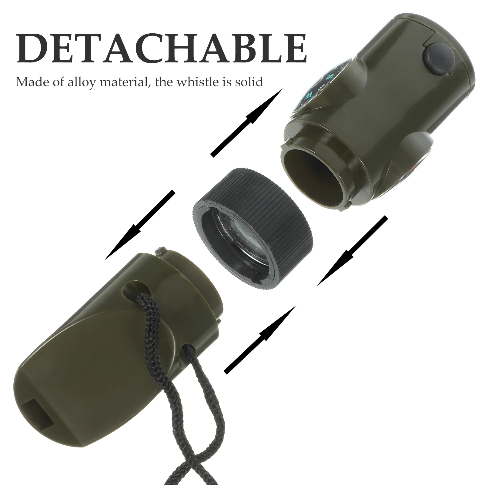 

2pcs Multifunctional Survival Whistle Compass Thermometer Led Magnifier Outdoor Emergency Tool For Hiking Camping Fishing