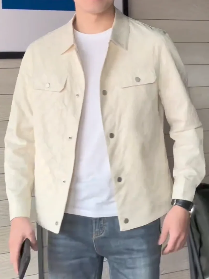 

Sli Casual Men's Jaet 726 Spring Autumn Faionable All-Match k Flower Collar Haome Personali Trendy Lightweight