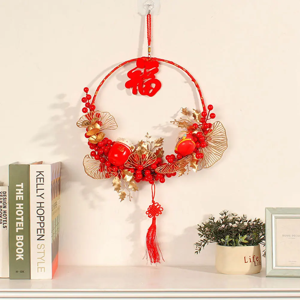 

Chinese New Year Fu Character Pendant Spring Festival Hanging Decor for Door Window Bonsai Plant Home Supply Party Decor