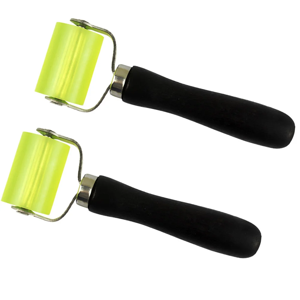 

2pcs Wallpaper Seam Roller Reusable Plastic Smoothing Tool For Wall Application Durable Handle Wallpapering Roller